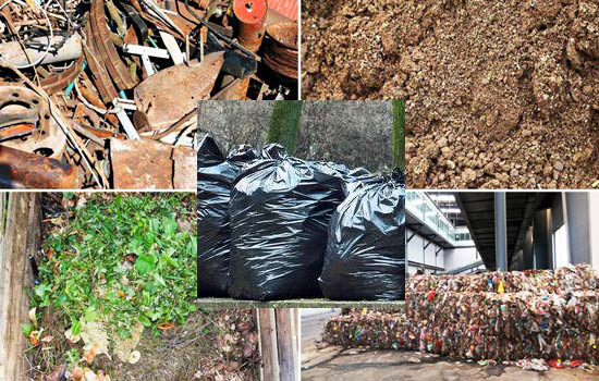 Sorted Waste from Garbage Recycling Plant